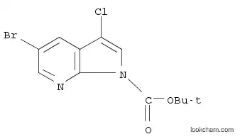 Molecular Structure of 1207624-04-1 (1H-Pyrrolo[2,3-b]pyridine-1-carboxylic acid, 5-bromo-3-chloro-, 1,1-dimethylethyl ester)
